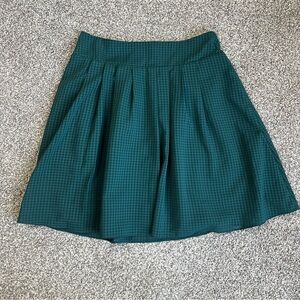 A New Day Green Gingham Pleated Mini Skirt, Size XS